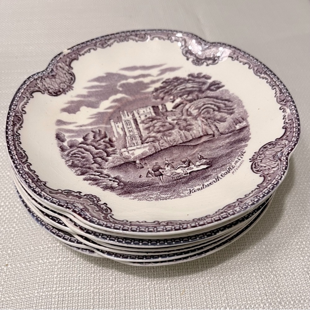 Old Britain Castles Lavender by Johnson Brothers Set of 6 Saucers Plates 5-3/4” - Picture 6 of 10